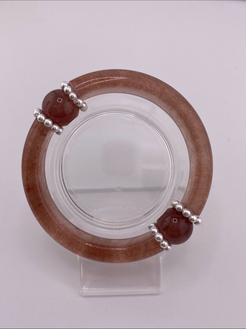 Strawberry Quartz Half Bangle Bracelet